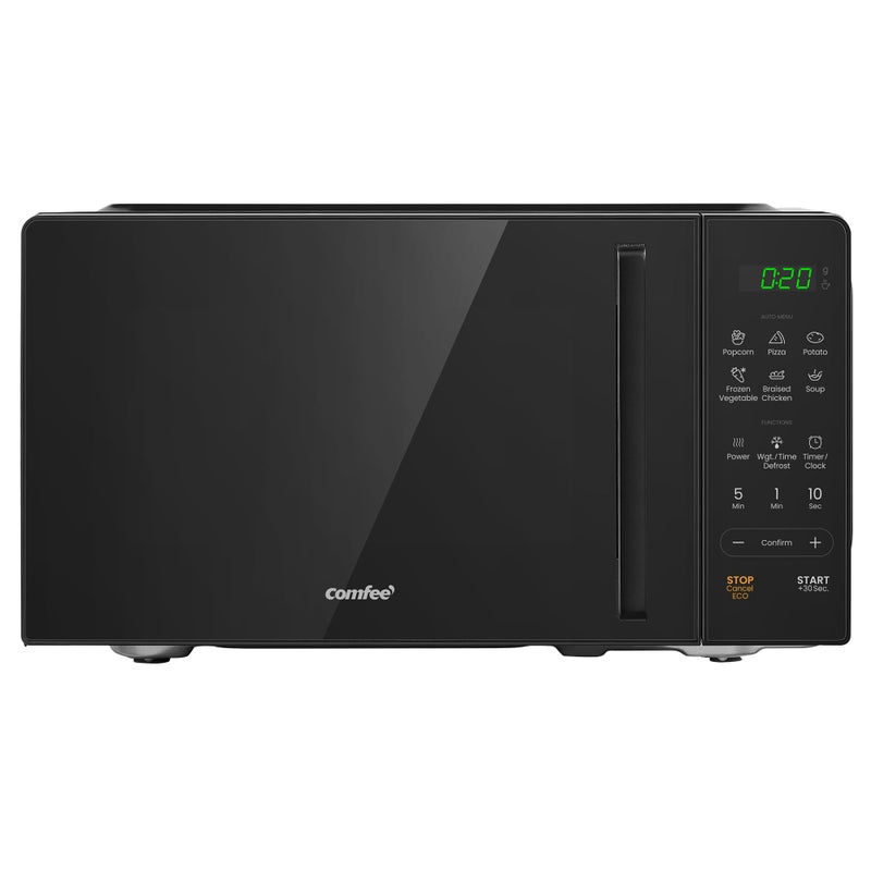 COMFEE' 20L Digital Microwave Oven, 700W Compact Countertop Microwave with Inverter, 6 Auto Menus, Multi-Stage Cooking, ECO Mode, Express Cook, Black - CMO-EM202NF(BK) - Image 1