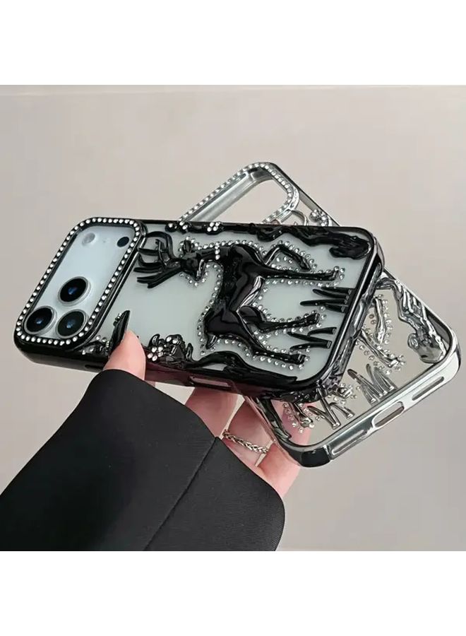 Orange 3D Electroplated Shiny Moose Phone Case for iPhone 12 Pro - Image 1