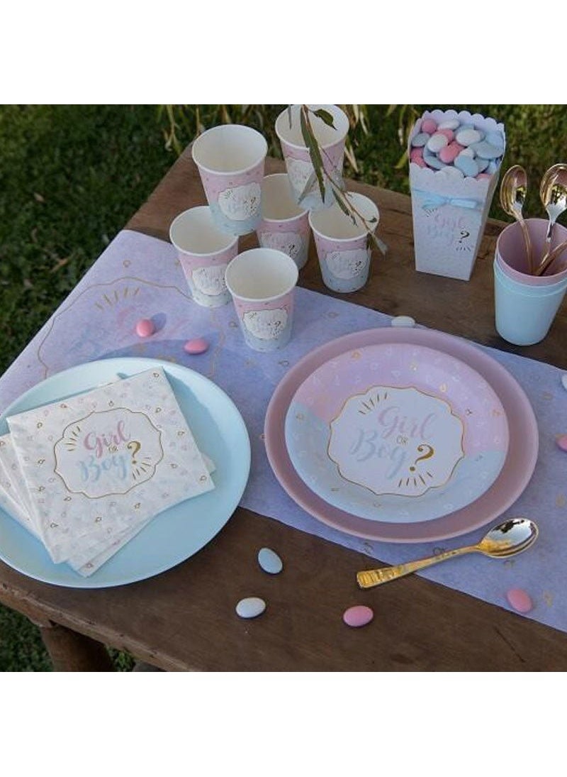 سانتيكس مناديل للبنات أو الأولاد، وردية وزرقاء وذهبية، 33 سم، عبوة من 20 قطعة - Image 2