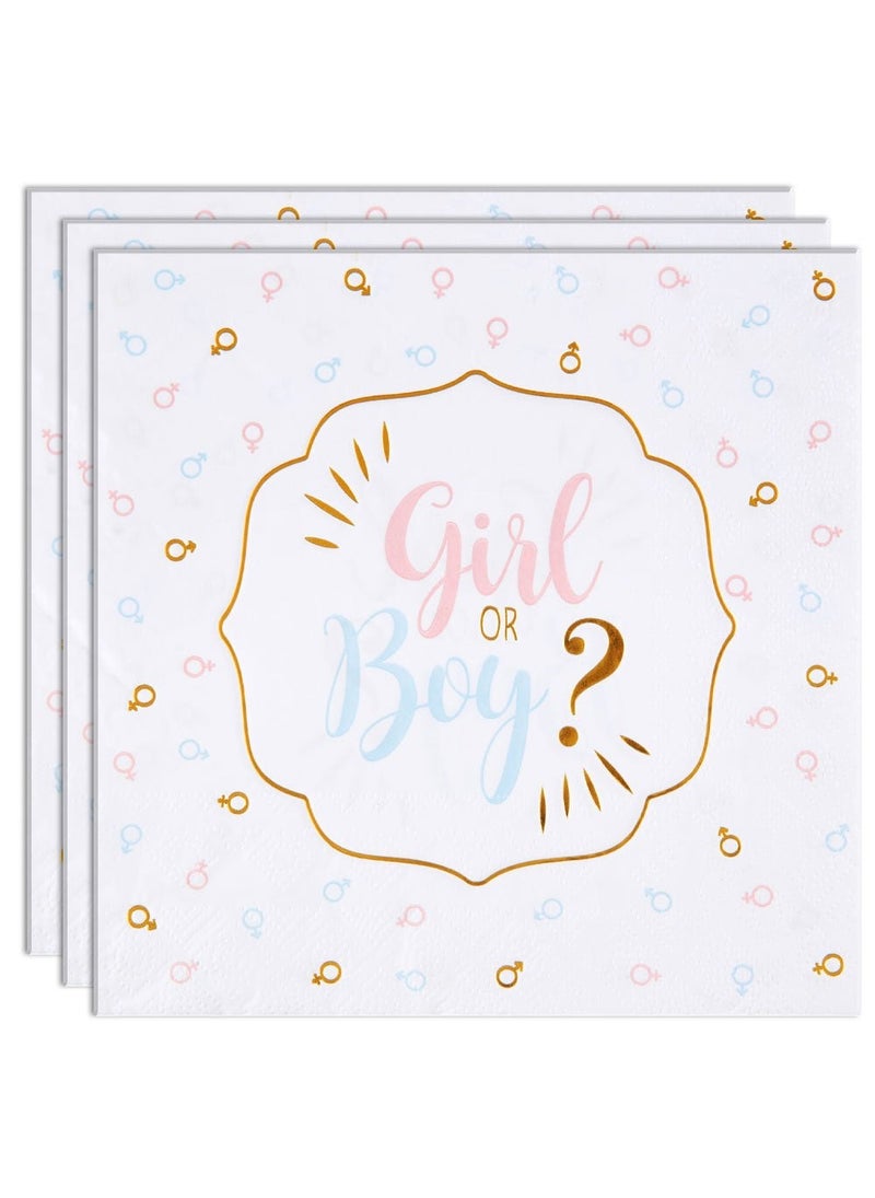 سانتيكس مناديل للبنات أو الأولاد، وردية وزرقاء وذهبية، 33 سم، عبوة من 20 قطعة - Image 1