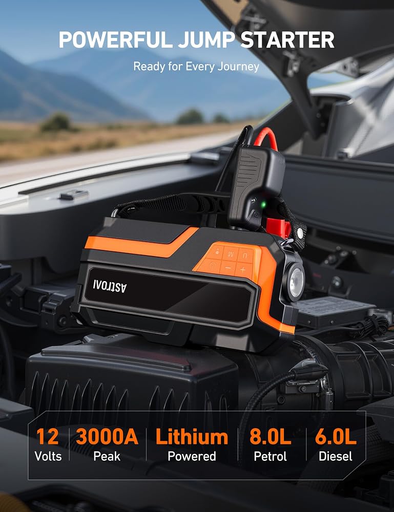 AstroAI Jump Starter Car Jump Starter with 150PSI Tyre Inflator - Image 2