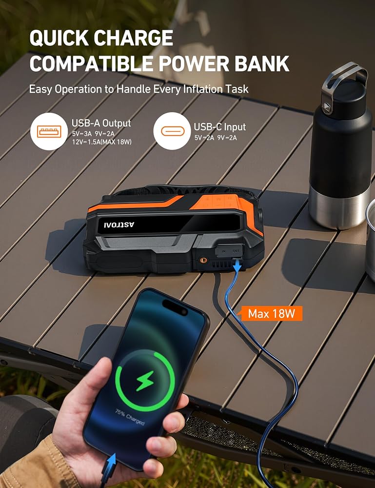 AstroAI Jump Starter Car Jump Starter with 150PSI Tyre Inflator - Image 5