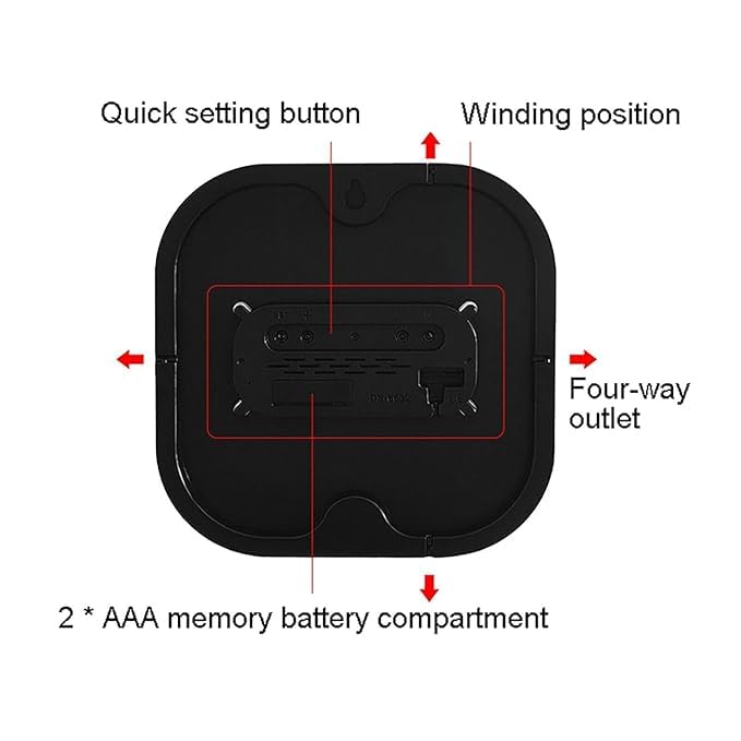 ONTRIP Digital Wall Clock Large Display LED with Temperature Auto Dimming Brightness Time Date Day of Week Remote Controlled Clock Ideal for Home and Office Hexa