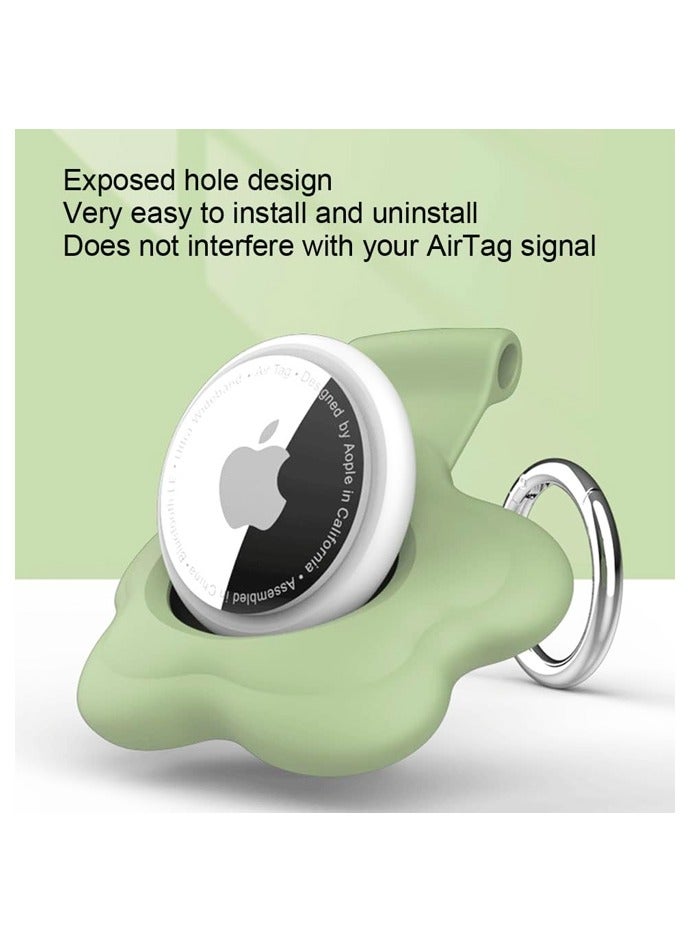 4 Pack Holder Case for Apple AirTag Tracker with Keychain Flower Silicone Protective Cover with Loop Key Ring for Kids Pets - Image 2