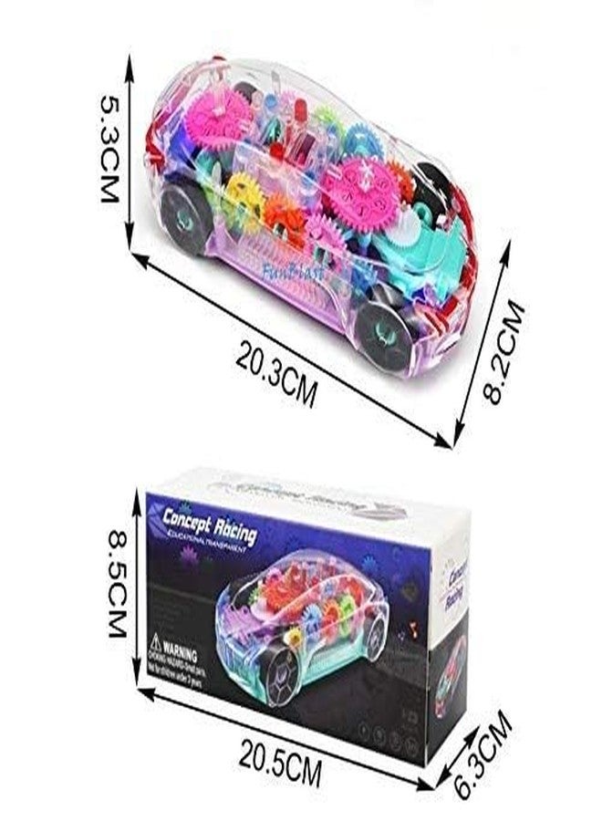 RPC99 Car Toy with Flashing Lights for Kids, 3D Lights Transparent360 Degree Rotating 3D Transparent Concept Toy Car for 2 to 5 Year Kids, Multicolor Boys & Girls, Multicolor - Image 3