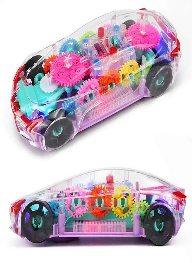 RPC99 Car Toy with Flashing Lights for Kids, 3D Lights Transparent360 Degree Rotating 3D Transparent Concept Toy Car for 2 to 5 Year Kids, Multicolor Boys & Girls, Multicolor - Image 1