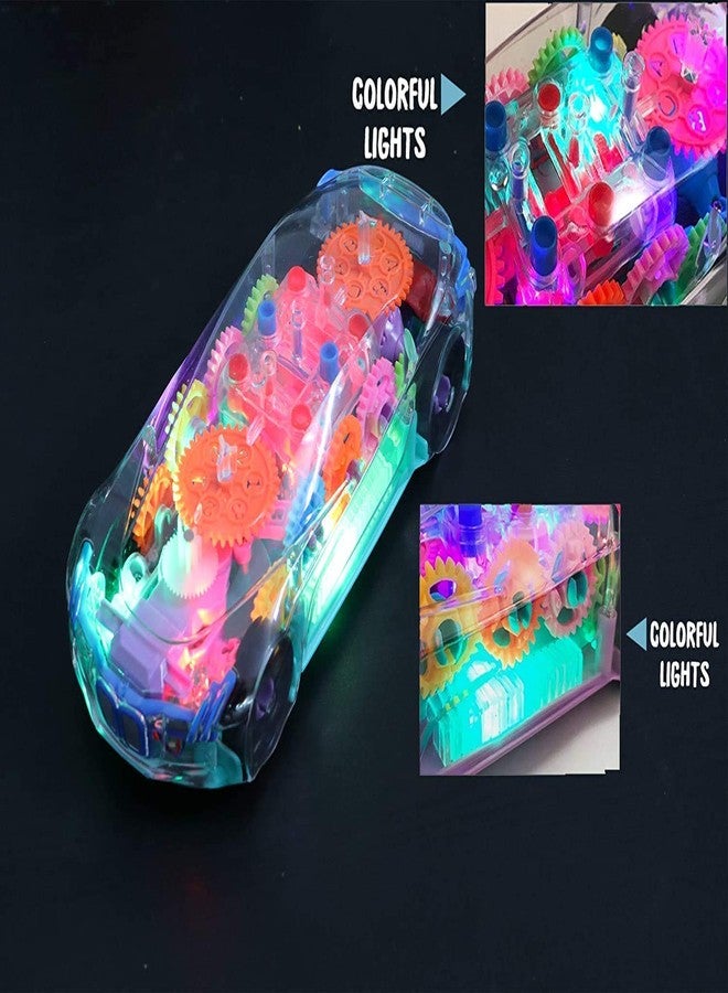 RPC99 Car Toy with Flashing Lights for Kids, 3D Lights Transparent360 Degree Rotating 3D Transparent Concept Toy Car for 2 to 5 Year Kids, Multicolor Boys & Girls, Multicolor - Image 5