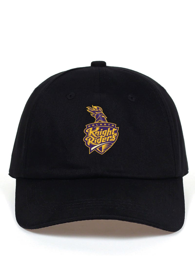 Generic - IPL KKR Logo Printed Caps for Cricket Fans (Kolkata Knight Riders) (Black) - Image 1