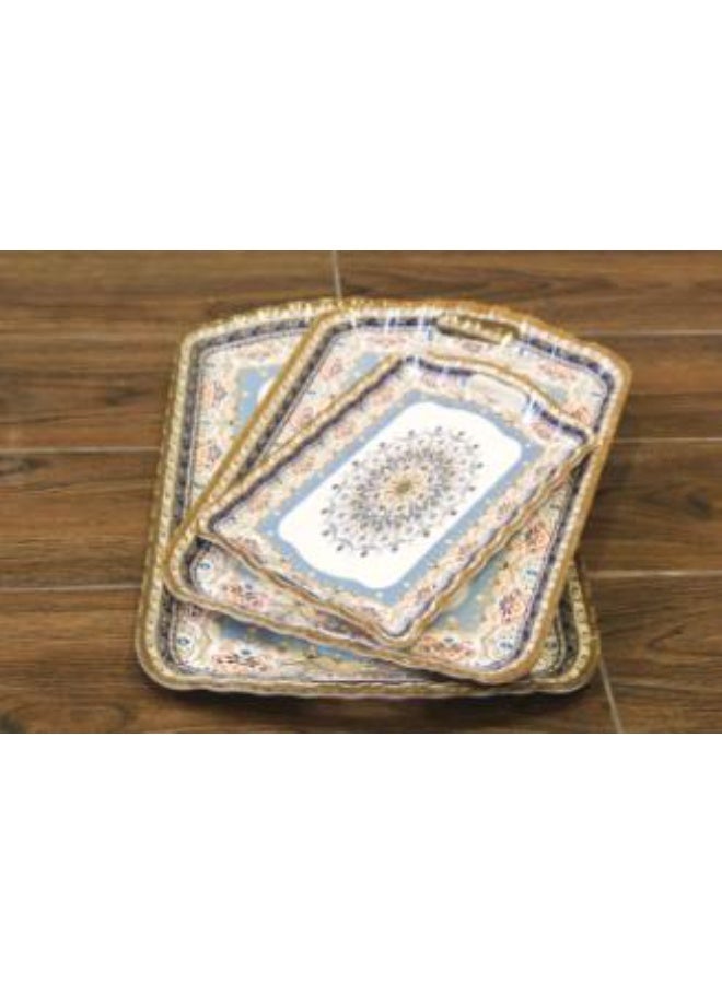 3pieces Melamine Serving Grip Tray Set - Image 3