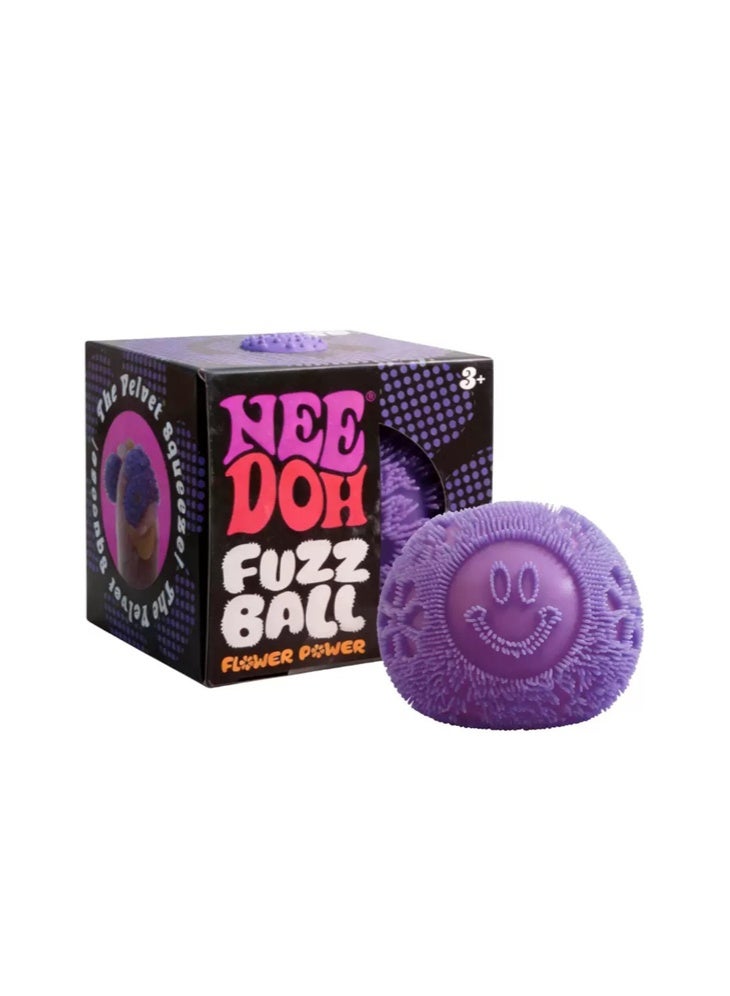 Needoh Fuzz Ball Squishy Smiley Toy | Velvet-Touch Sensory Fidget Ball for Stress Relief，Smiley Face Squeezing Toy, A Sensory Stress-relieving Toy for Children and Sdults - Image 1