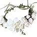 YnimioAOX Handmade Adjustable Flower Wreath Headband Halo Floral Crown Garland Headpiece,A11-pure white - Image 2