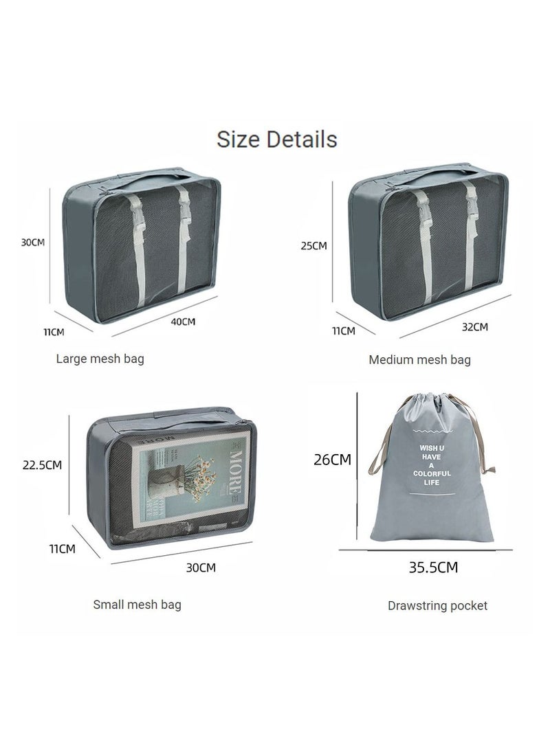 MissTiara - 7-Piece Travel Organizer Folding Set Grey - Image 1