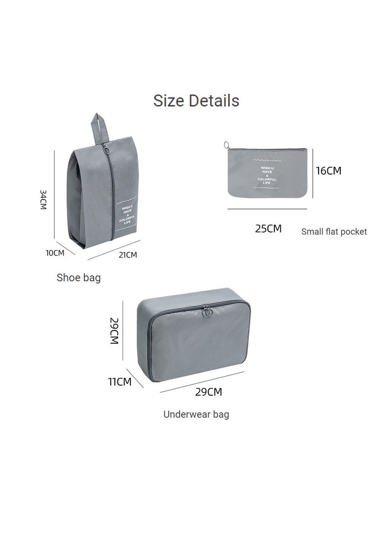 MissTiara - 7-Piece Travel Organizer Folding Set Grey - Image 1