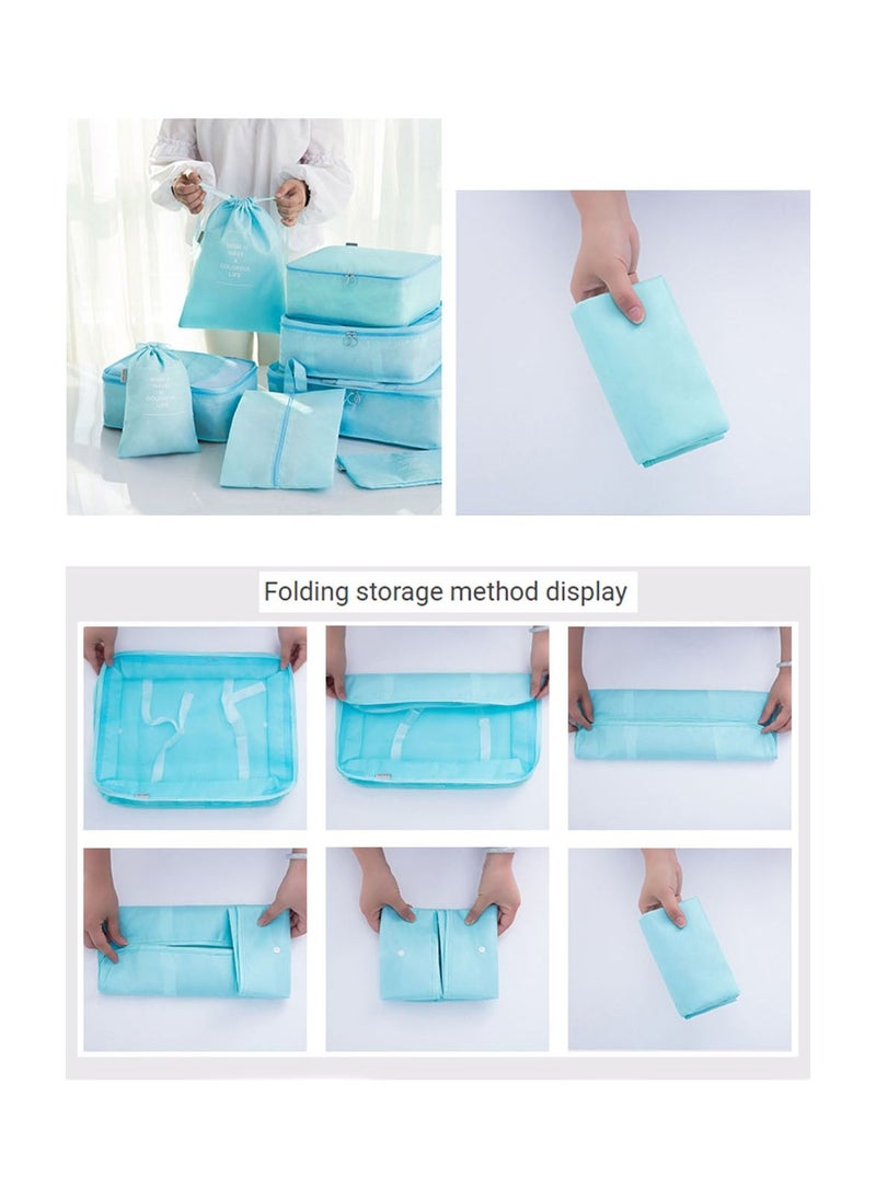 MissTiara - 7-Piece Travel Organizer Folding Set Grey - Image 1