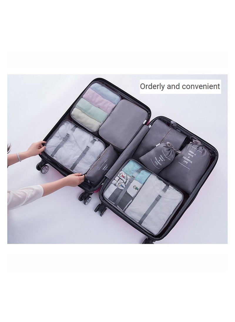 MissTiara - 7-Piece Travel Organizer Folding Set Grey - Image 1