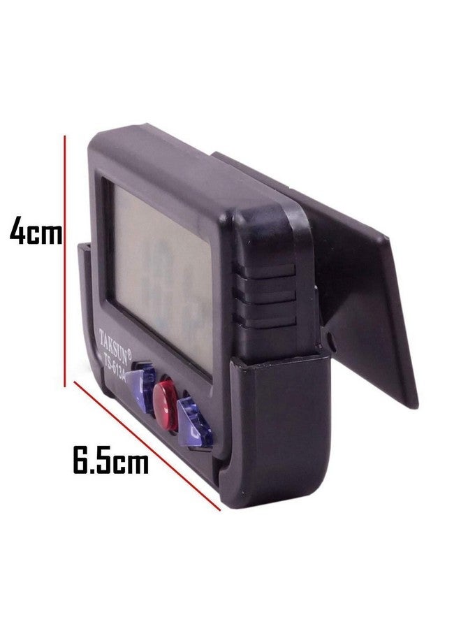 ROYALS ساعة تنبيه مكتبية لسيارة رويالز مع ساعة توقيت ووقوف مرن، ساعة رقمية، سوداء | ساعة صغيرة للمكتب - Image 4