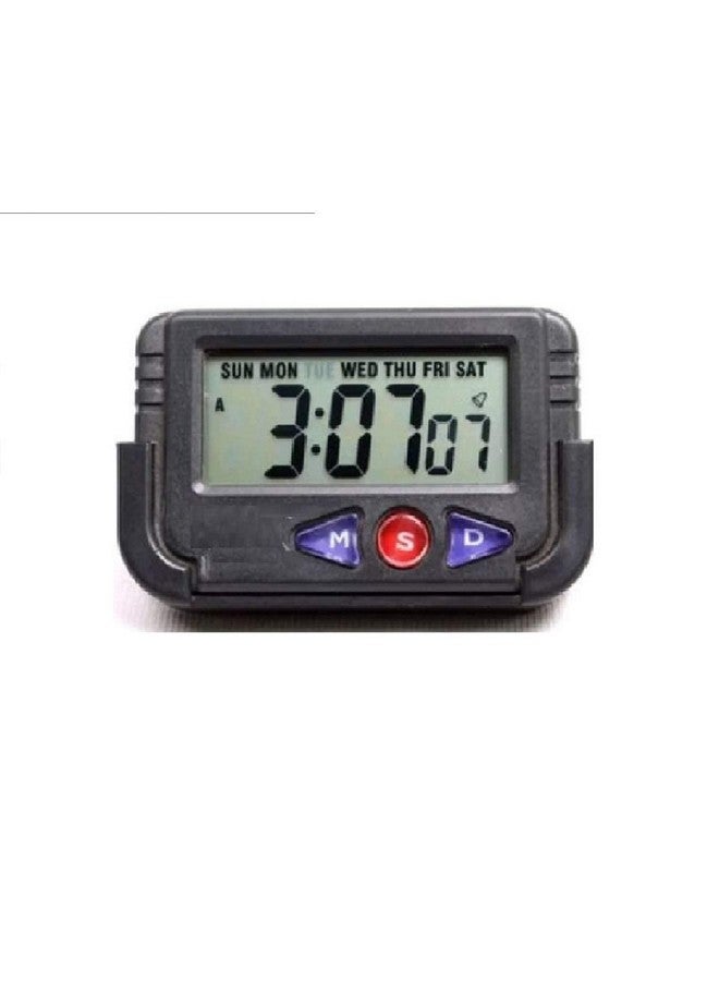 ROYALS ساعة تنبيه مكتبية لسيارة رويالز مع ساعة توقيت ووقوف مرن، ساعة رقمية، سوداء | ساعة صغيرة للمكتب - Image 1