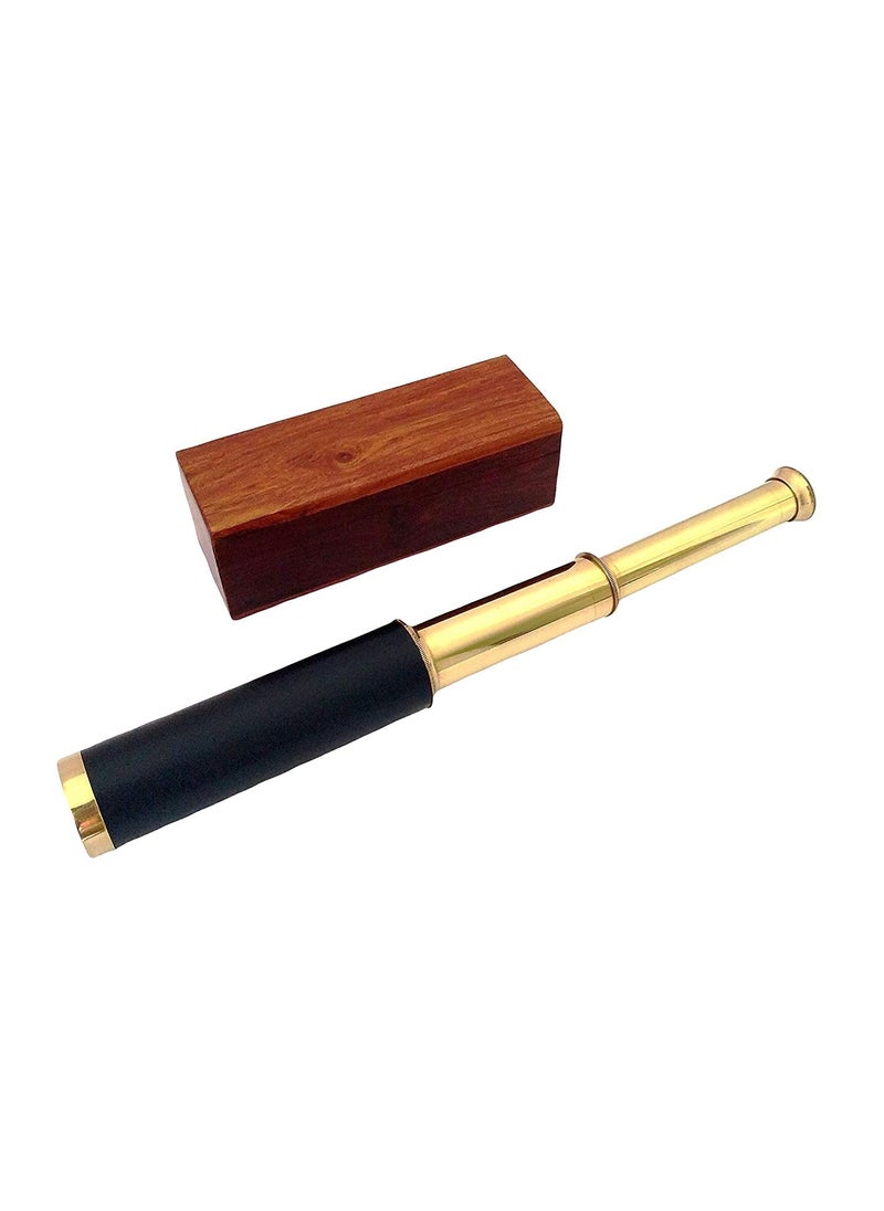 Blue Globe Blue Globe 12 Vintage Brass Telescope with Wooden Box Handmade Maritime Collectible Telescope Antique Sea Marine Telescope Nautical Dcor Export  - Image 1