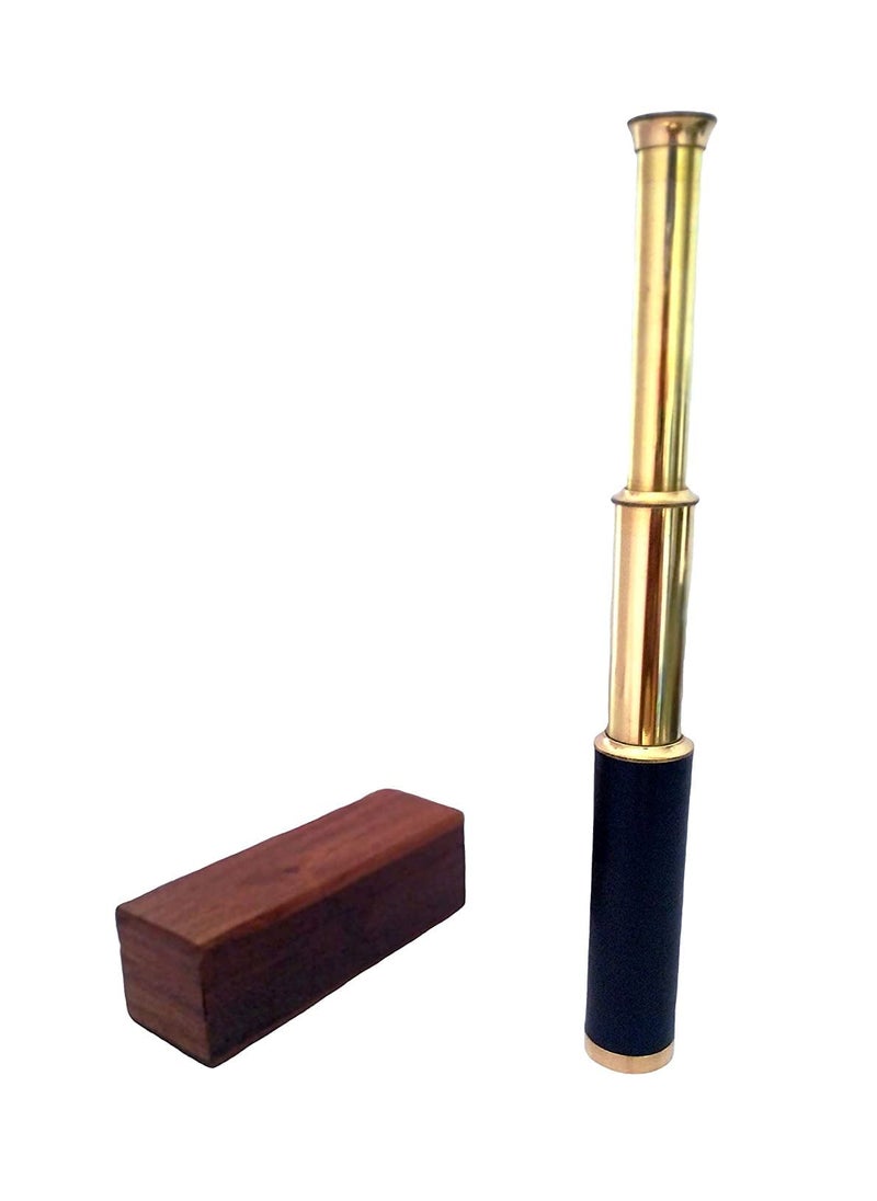 Blue Globe Blue Globe 12 Vintage Brass Telescope with Wooden Box Handmade Maritime Collectible Telescope Antique Sea Marine Telescope Nautical Dcor Export  - Image 2