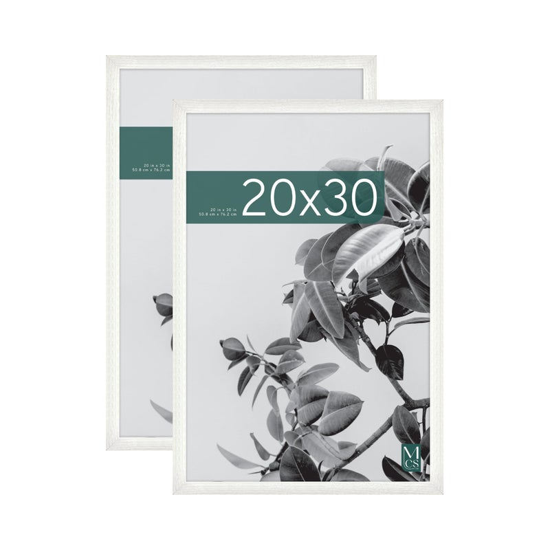 MCS Studio Gallery 20x30 Poster Frame White Woodgrain Vertical  Horizontal Wall Hanging Large Picture Frame for Photos Posters  Art Prints 2Pack