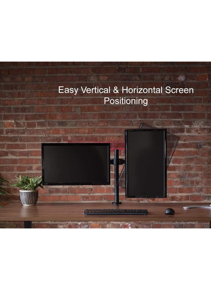 Monitor Mount Stand Dual LCD LED Monitor Arm for Desk Heavy Duty Gaming Monitor Stand Fully Adjustable Arms Hold 2 Screens up to 27 inches