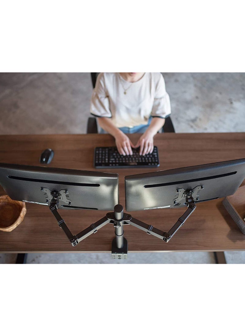 Monitor Mount Stand Dual LCD LED Monitor Arm for Desk Heavy Duty Gaming Monitor Stand Fully Adjustable Arms Hold 2 Screens up to 27 inches