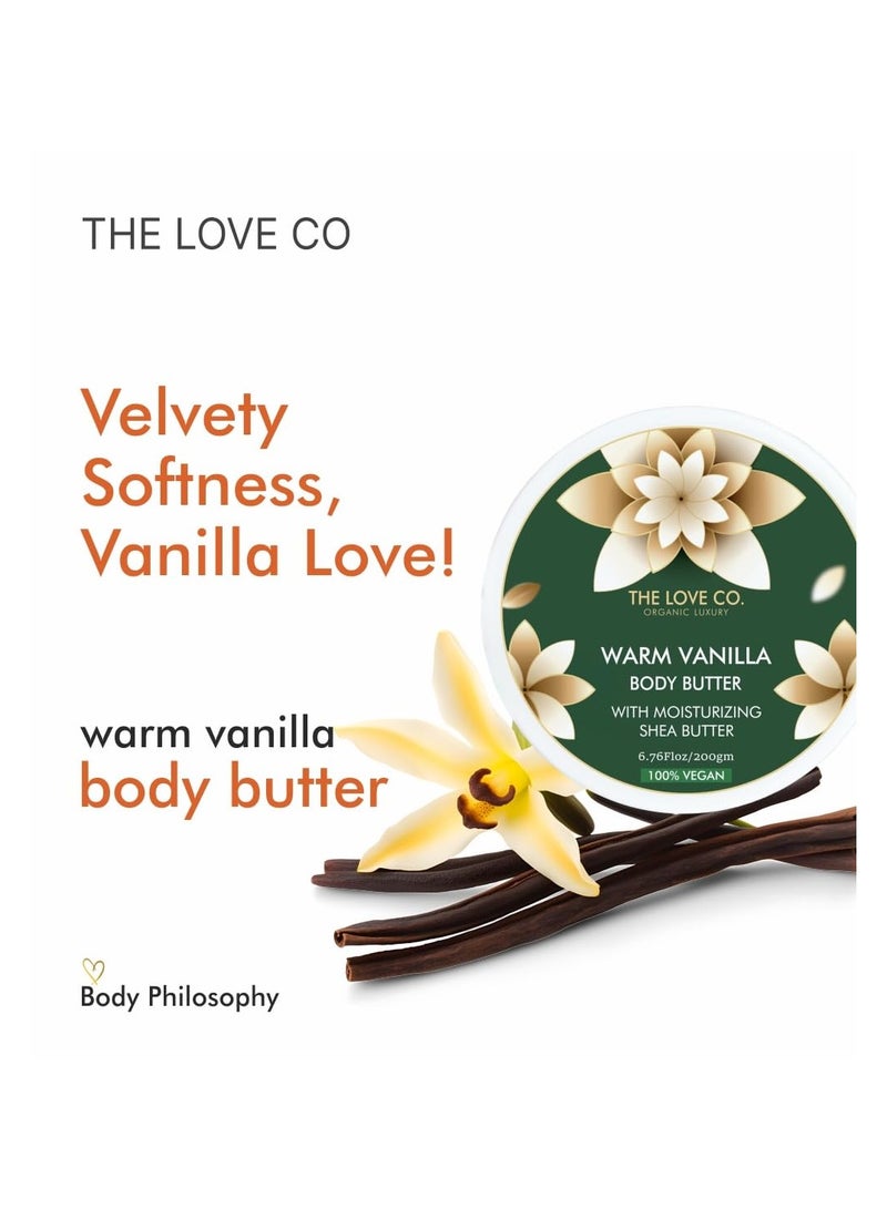 ذا لوف كو. كريم الجسم برائحة الفانيليا الدافئة 200 جم – ترطيب عميق يدوم 48 ساعة بزبدة الشيا النقية | كريم ترطيب غني للشتاء للنساء | يغذي وينعم البشرة الجافة ويمنحها ملمساً حريرياً - Image 3