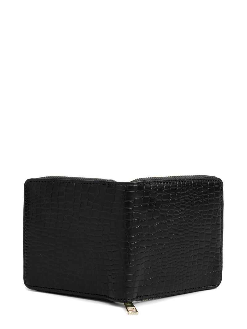 KLEIO PU Leather Wallet for Women - Cherry Dark Brown with Zip Closure & Multiple Card Slots - Image 5