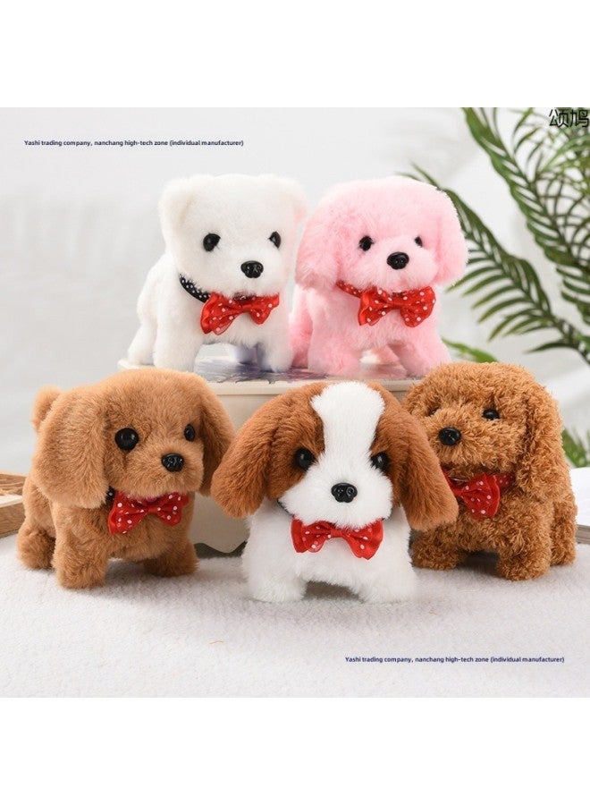 Toy Dog Children Plush Electric Toy Walking Dog Electric Dog Stall Electronic Puppy Pet-Color:Black-backed Dog 【brown】 - Image 3