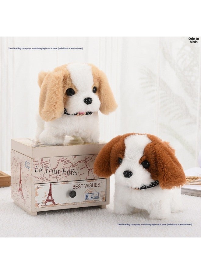 Toy Dog Children Plush Electric Toy Walking Dog Electric Dog Stall Electronic Puppy Pet-Color:Black-backed Dog 【brown】 - Image 5