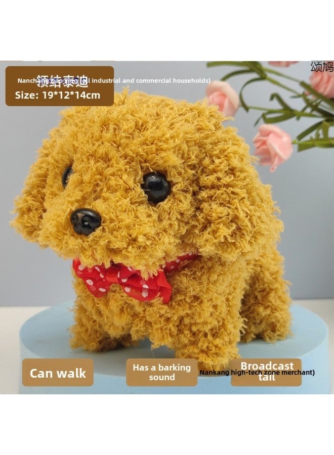 Toy Dog Children Plush Electric Toy Walking Dog Electric Dog Stall Electronic Puppy Pet-Color:Black-backed Dog 【brown】 - Image 4