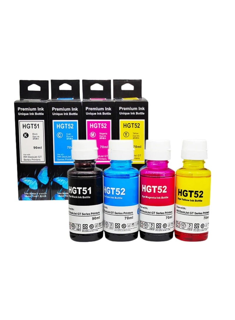 Terabyte خراطيش حبر متوافقة GT51 GT52 لطابعات HP DeskJet GT 5810، GT 5820، 5821، 5822، 310، 315، 316، 319، 410، 415، 416، 419، 720، 750، 790 (عبوات 4) - Image 1