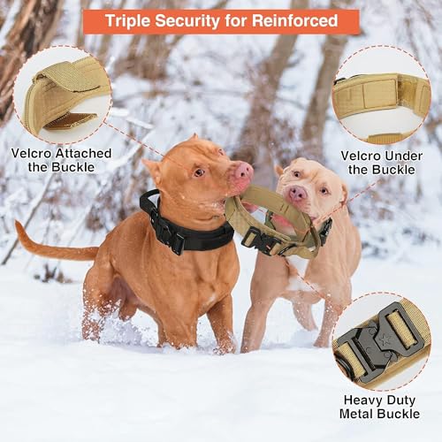 WapaW Tactical Dog Collar, Adjustable Military Training Nylon Dog Collar With Control Handle And Heavy Metal Buckle For Large & Xtra Large Dogs. (Xl, Army Green),50 cm,W_4 cm - Image 4