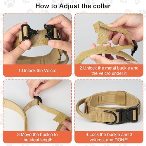 WapaW Tactical Dog Collar, Adjustable Military Training Nylon Dog Collar With Control Handle And Heavy Metal Buckle For Large & Xtra Large Dogs. (Xl, Army Green),50 cm,W_4 cm - Image 3