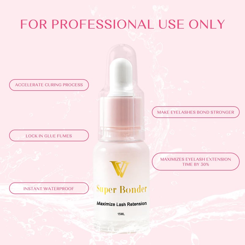 VAVALASH Lash Bonder for Eyelash Extensions Super Lash Bonder for Lash Extensions Glue Accelerator Increase Lash Retention Accelerate Drying Time Water Oil Proof Professional Eyelash Supplies(15ml) - Image 2