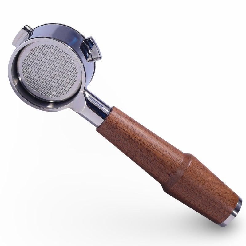 KNODOS Bottomless Portafilter 54mm Walnut for Breville Barista Express Pro Touch Bambino Plus  Premium Naked Portafilter  Fits BES870XL BES878 BES880  Includes 1821g Filter Basket