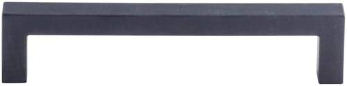 Top Knobs M1159 Nouveau III Collection 5-1/16" Square Bar Pull, Flat Black - Image 1