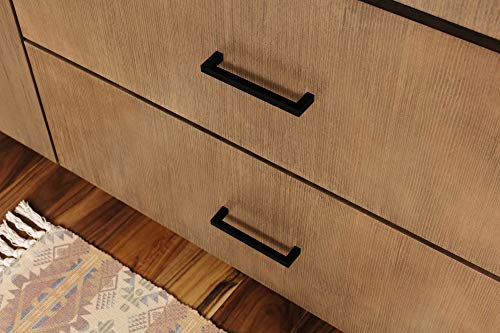 Top Knobs M1159 Nouveau III Collection 5-1/16" Square Bar Pull, Flat Black - Image 5