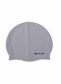 ENDLESS  Endless EL1019 Classic Comfortable Plain Silicon Swimming Cap | Silver | Material : Silicon | Elastic Waterproof Swimming Cap for Long and Short Hair with Thicker Edge | For Adults, Women and Men  - Image 1