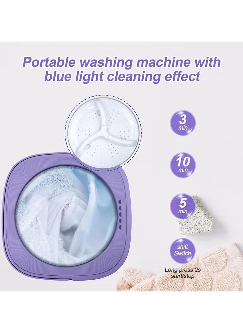 DUSALA Foldable Washing Machine With 3 Cleaning Modes And Semi Automatic Washing Function With Blue Light Suitable For Small Loads Of Laundry  - Image 3