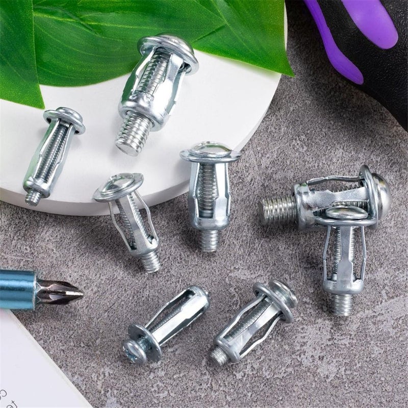 40 Pcs M4 M5 M6 M8 Leaf Nuts for Expansion Screws, Silver - Image 2