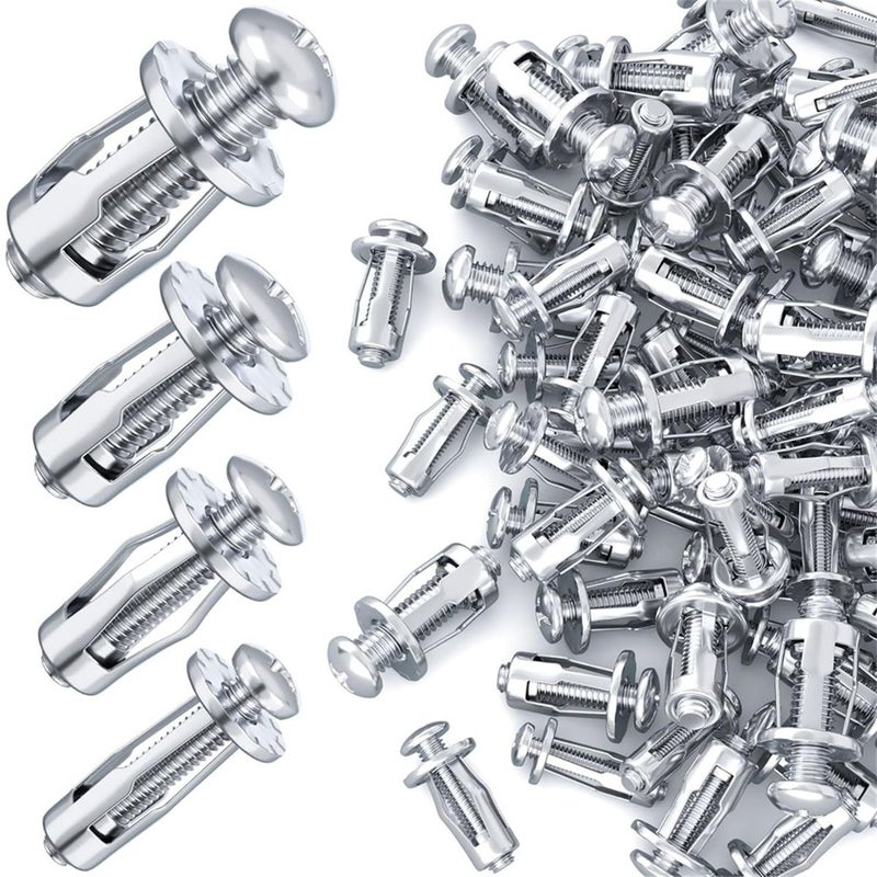 40 Pcs M4 M5 M6 M8 Leaf Nuts for Expansion Screws, Silver - Image 1