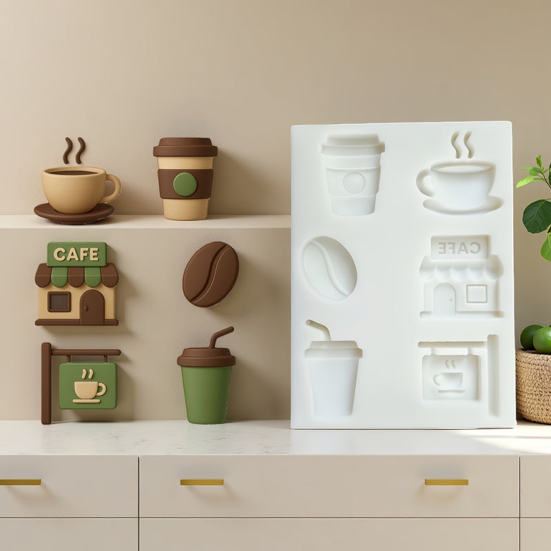 Creative Baking Molds Coffee Beans Coffee Cups Cake Gummies Fondant Set - Image 2