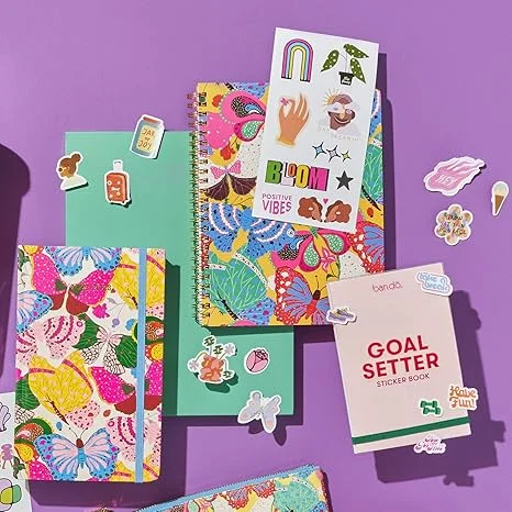 بان دو Rough Draft Mini Notebook, Berry Butterfly Yellow