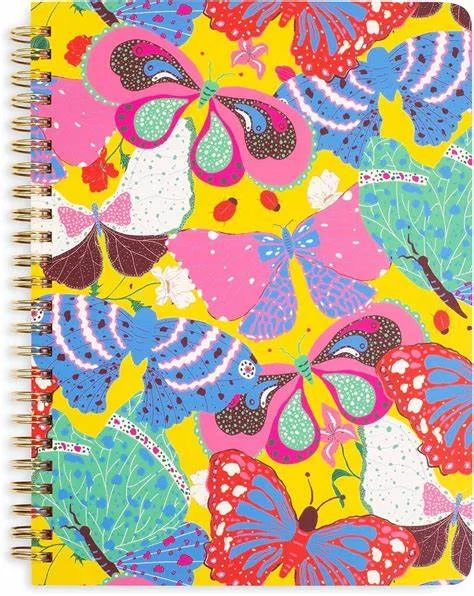 بان دو Rough Draft Mini Notebook, Berry Butterfly Yellow