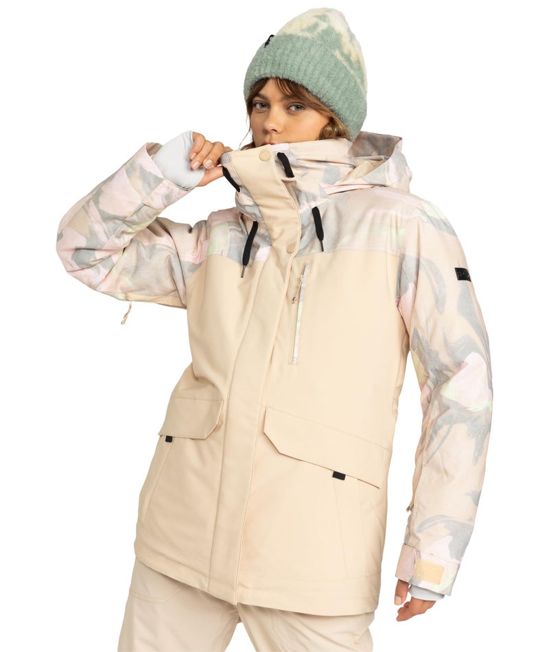 Roxy Women's Dawnrae Parka Jacket â€“ 10K Waterproof, Insulated Snowboard Jacket, PFAS-Free, Pebble Swirl, Medium - Image 1