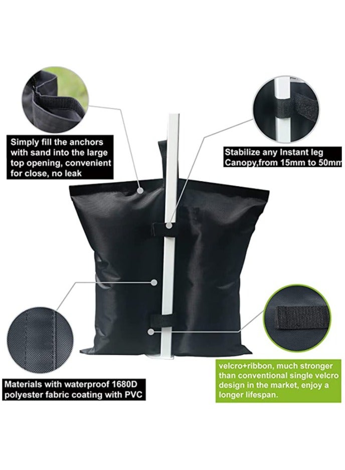 Heavy Duty Canopy Weight Bags - 4 Pack Double-Stitched Sandbags for Tent Legs, Gazebo, Patio Umbrella Base, Outdoor Pop Up Tent, Sun Shelter, Pool Ladder - Image 3