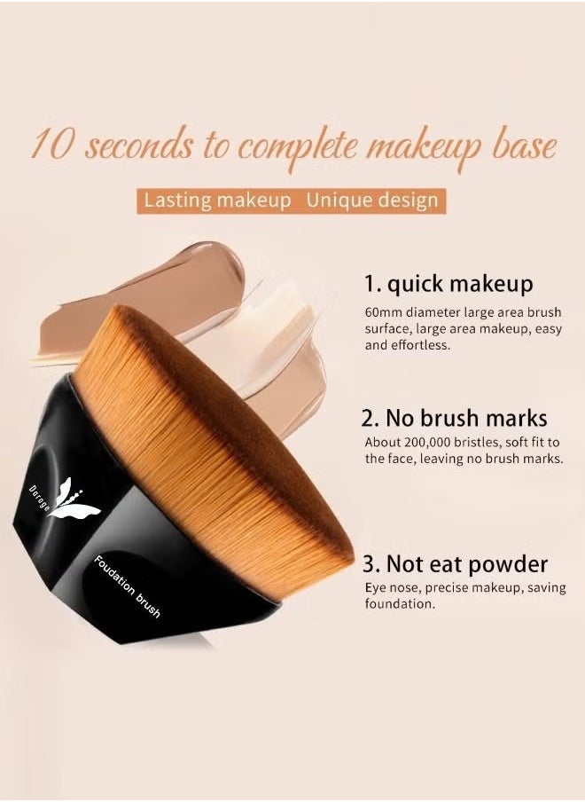 daroge Washable Flat Foundation Makeup Brush Black  - Image 4