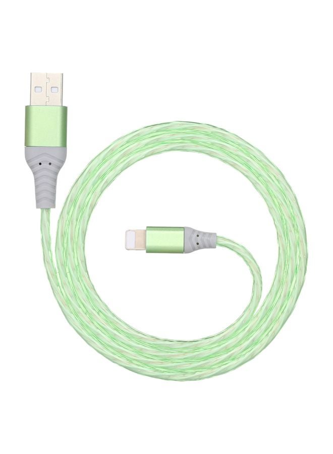 كابل USB لأبل آيفون 5/ 6/ 7/ 8 /X/ XS آي باد أخضر - Image 1