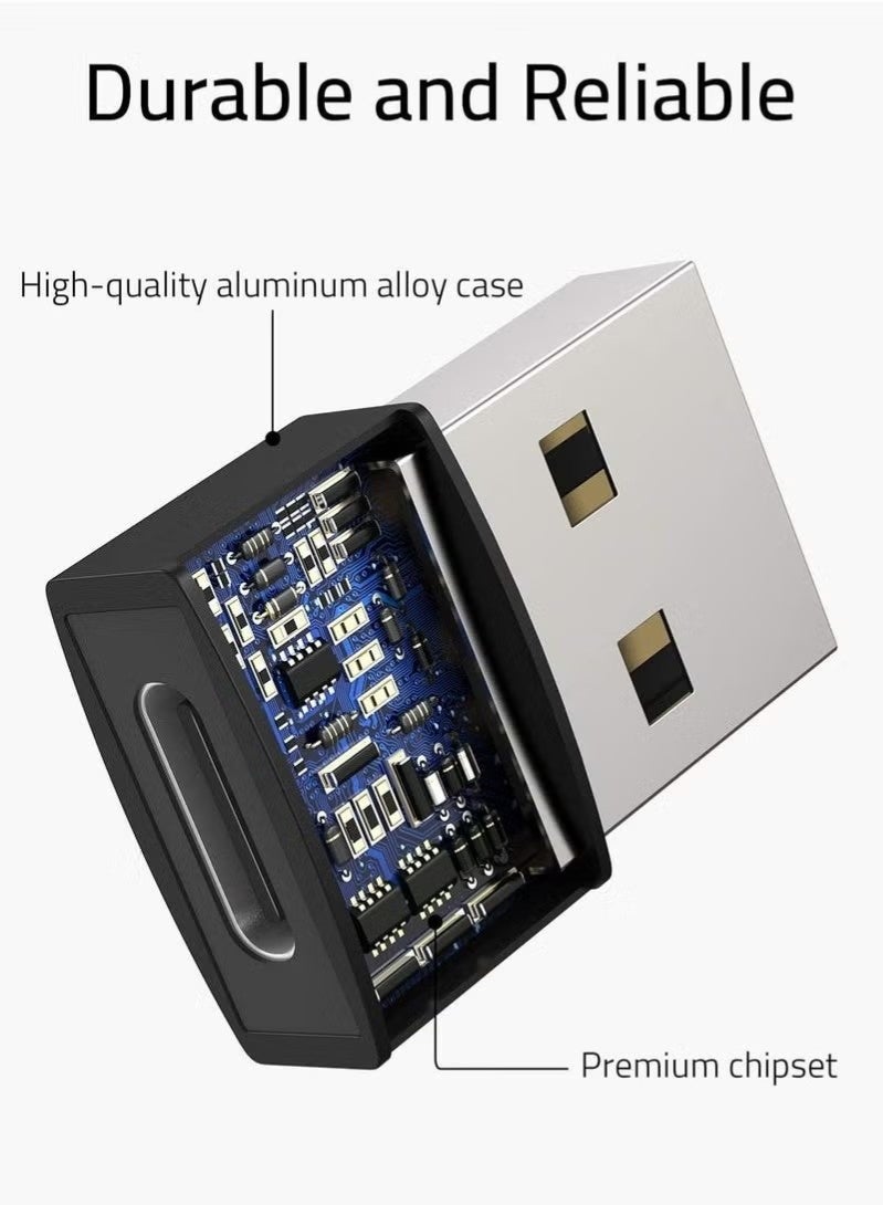 USB Pack of 3 USB C Female to USB Male Adapter, Type C to USB A Converter USB C Adapter Compatible with iPhone 15/14/13/12 Pro Max iPad Air 6 Apple Watch Series 9/8/7 AirPods 3 Samsung Galaxy etc, Black - Image 2